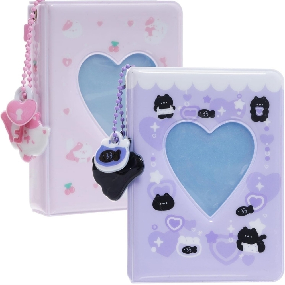 Cute Heart-Shaped Photo Albums two piece pink and purple
